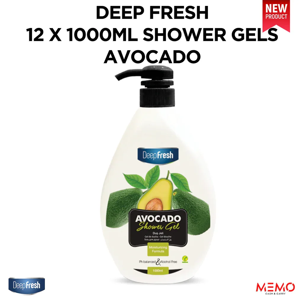Shower gel, case of 12 x 1000ml bottles — wholesale bulk for UK businesses