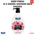Deep Fresh Sakura Shower Gel — 12 x 1000ml cherry blossom fragrance body wash, premium everyday range, UK wholesale