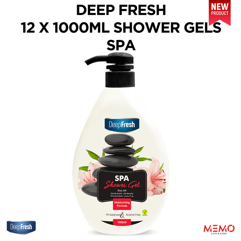 Shower gel, case of 12 x 1000ml bottles — wholesale bulk for UK businesses