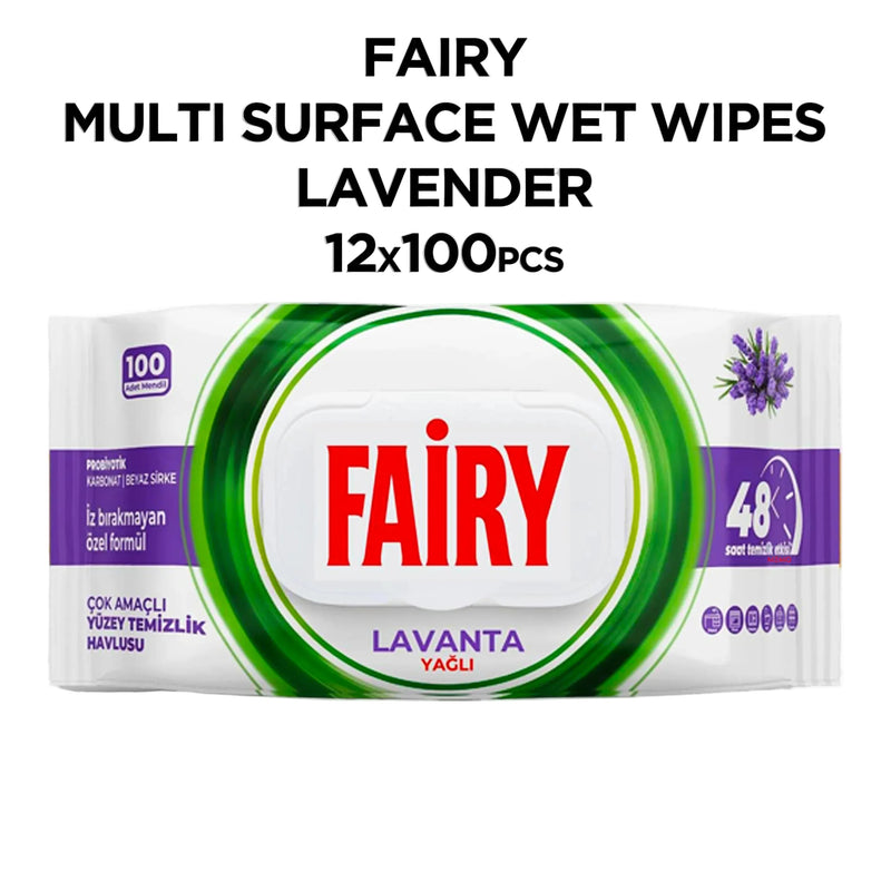 Fairy Multi Surface Wet Wipes Lavender – 12 Packs x 100 Wipes