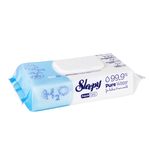 Sleepy Aqua Care 99.9% water baby wipes — 12 x 50 case, pure water wipes for newborns, UK wholesale