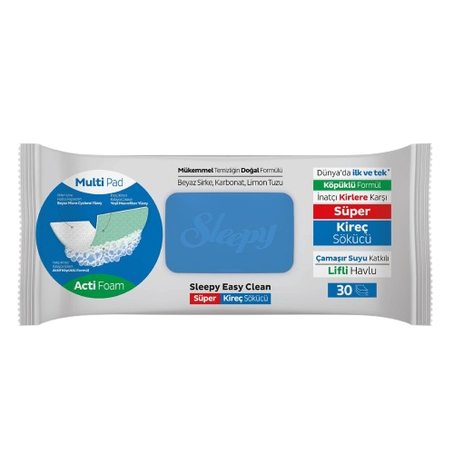 Sleepy Easy Clean Super Limescale Remover wipes — 12 x 30 case, for hard-water taps and tiles, UK wholesale