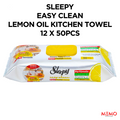 Wet wipes in Lemon fragrance, case of 12 packs (50 per pack) — wholesale bulk for UK businesses