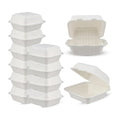 Bagasse Compostable 6x6 inch Hamburger Box — 500 pcs case, eco-friendly takeaway packaging, UK wholesale for burgers and smash burgers