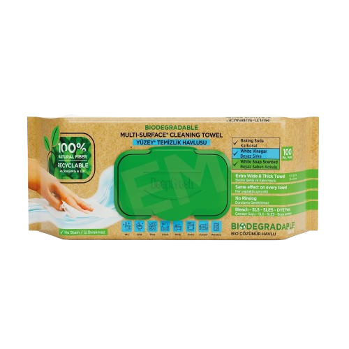 Deep Fresh biodegradable White Soap multi surface wipes — 12 x 100 case, plant-based fibre, UK wholesale