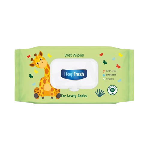 Deep Fresh Giraffe baby wipes — 24 x 72 case, 1,728 wipes, dermatologically tested, UK wholesale