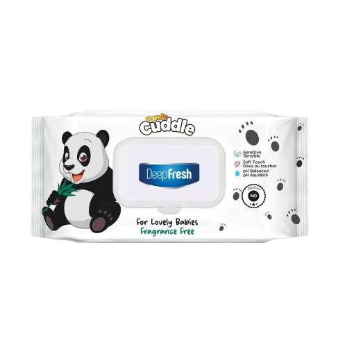 Deep Fresh Panda baby wipes — 24 x 72 case, 1,728 wipes, dermatologically tested, UK wholesale