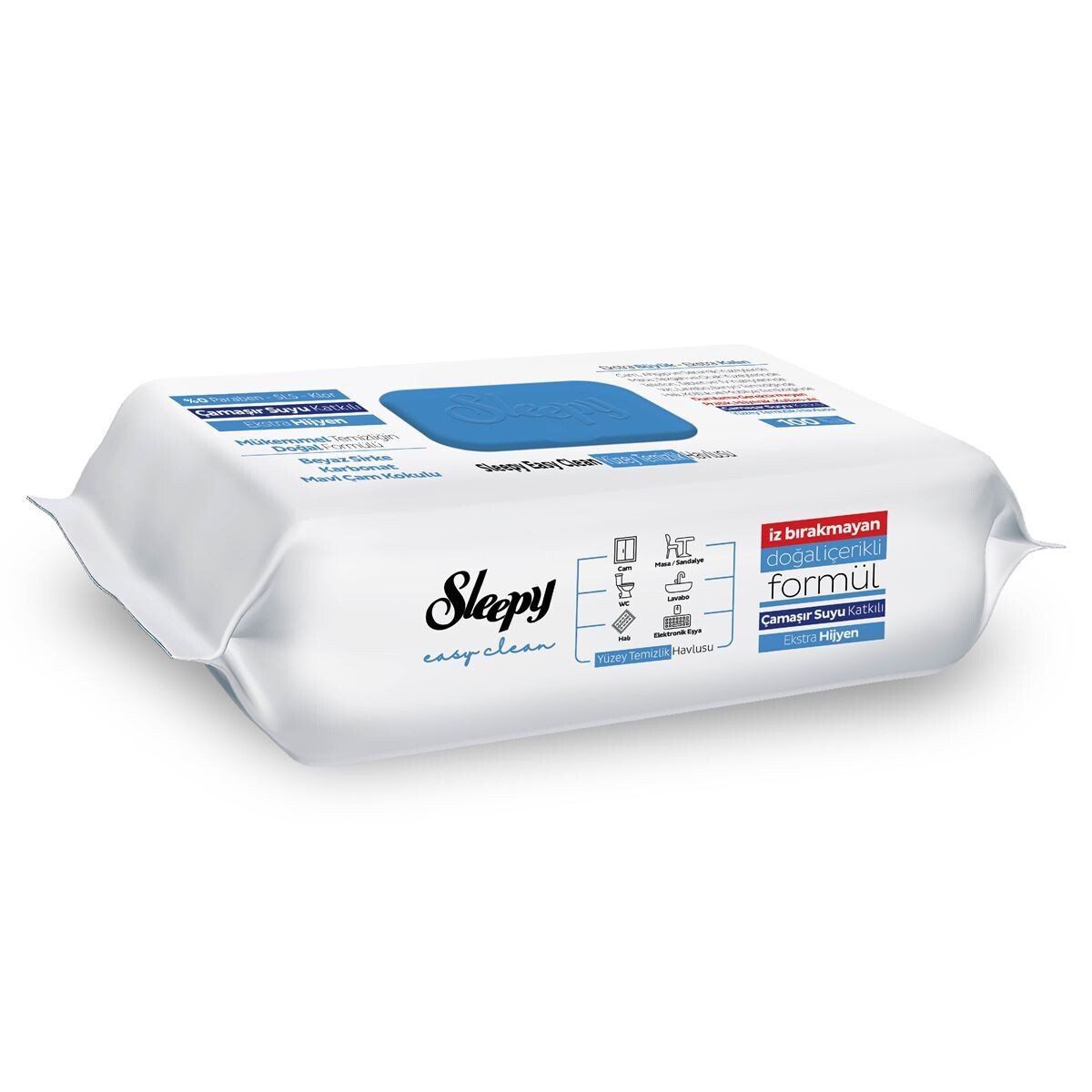 Sleepy Easy Clean Bleach Scented Multi Surface Cleaning Wipes — 6 x 100 pcs case, bleach-strength sanitising wipes for commercial kitchens, UK wholesale
