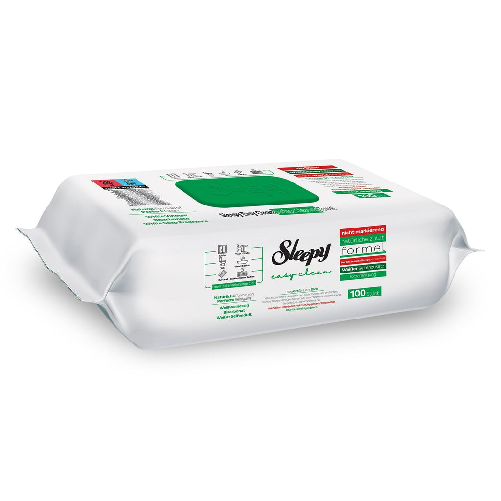 Sleepy Easy Clean White Soap Multi Surface Cleaning Wipes — 6 x 100 pcs case, fresh white soap scent, UK wholesale