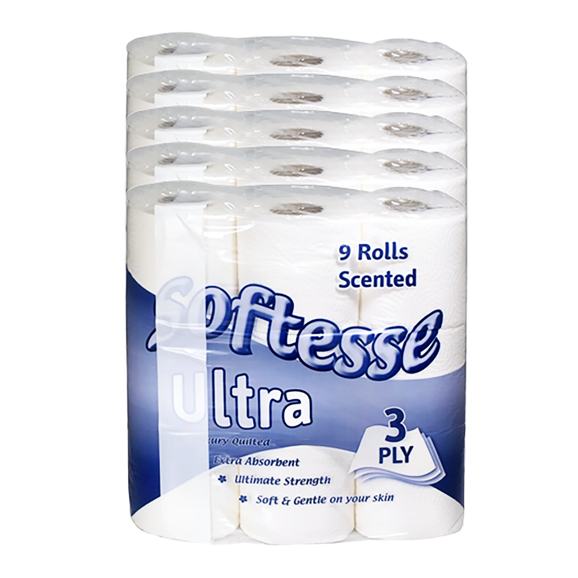 Softesse 3-Ply Classic Toilet Rolls — 45 rolls case, premium soft tissue for retail, UK wholesale