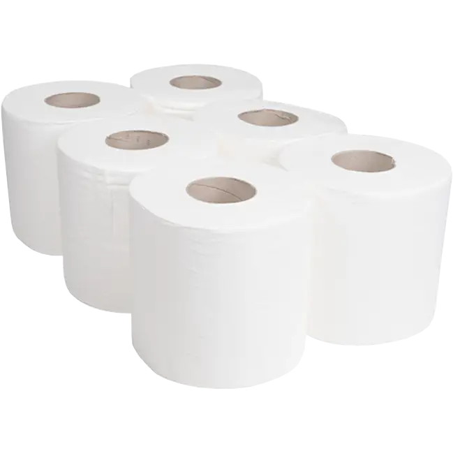White Centrefeed Roll Premium 120m x 6 Pack — UK wholesale food-safe paper roll, premium length for high-traffic washrooms