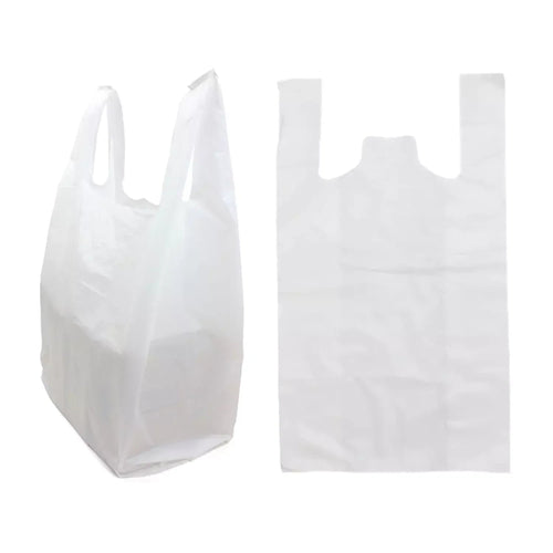 Barcelona White Plastic Carrier Bags 13x19x24 — 2000 unit case, vest carrier bags for retail and market stalls, UK wholesale