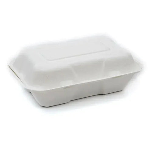 Bagasse Compostable 1250ml Lunch Box — 500 pcs case, large eco-friendly sugarcane container, microwave-safe, UK wholesale