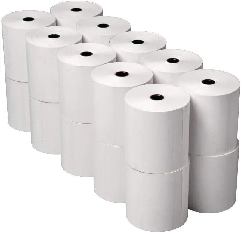 Credit Card Machine Till Roll Receipt Paper 57x40mm — 20 rolls case, BPA-free thermal paper for card terminals, UK wholesale
