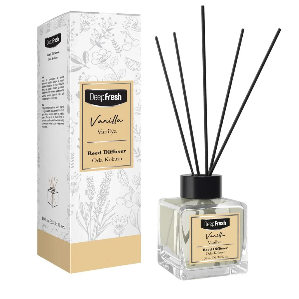 Reed diffuser in Vanilla fragrance, case of 1 x 100ml bottles — wholesale bulk for UK businesses