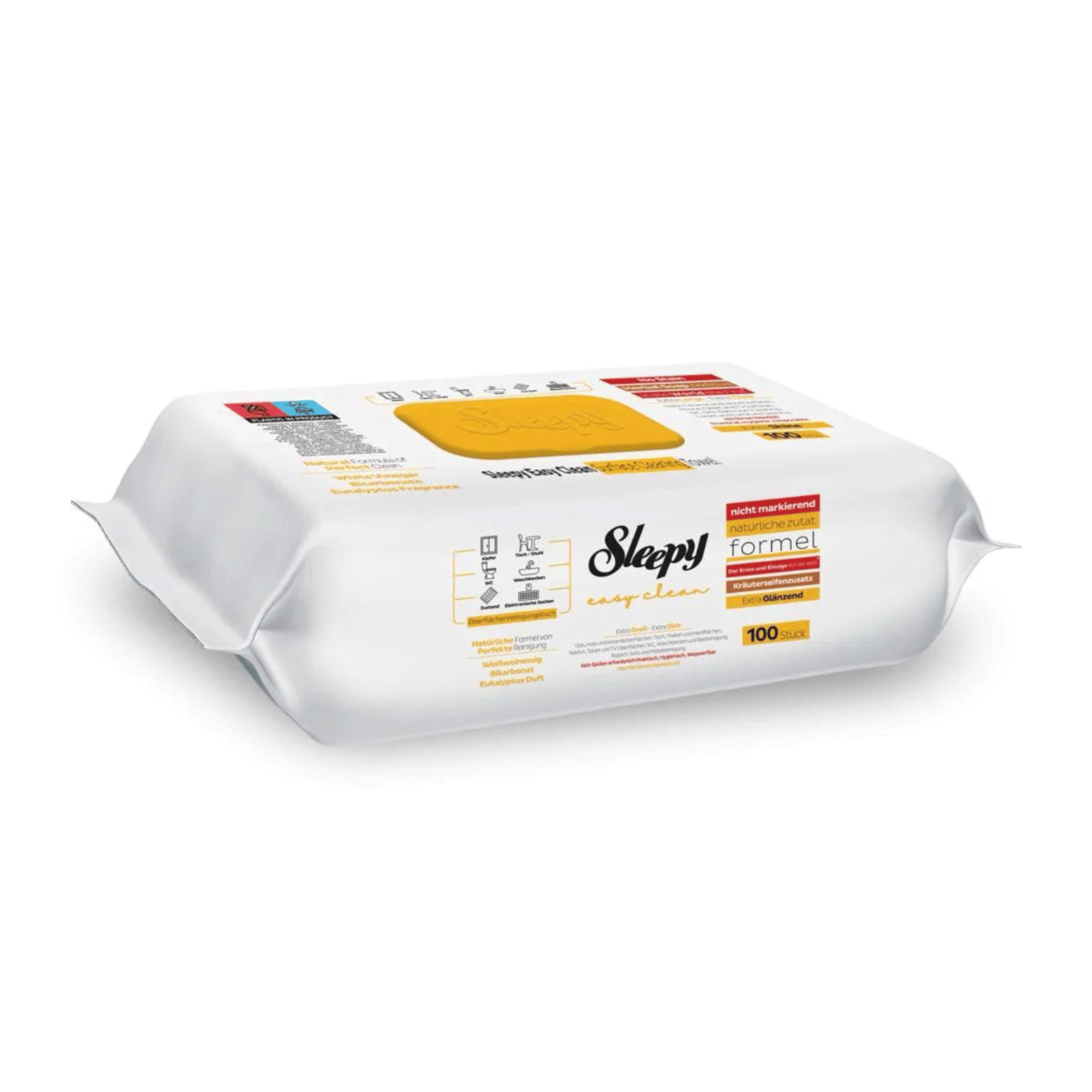 Sleepy Easy Clean Herbal Soap Multi Surface Cleaning Wipes — 6 x 100 pcs case, fresh herbal scent, UK wholesale