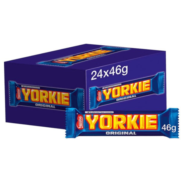 Yorkie Original Milk Chocolate Bar — 24 x 44g case, classic UK chocolate bar wholesale for convenience stores and vending